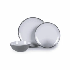Kampa Fog Grey 12 Piece Melamine Set